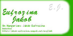 eufrozina jakob business card